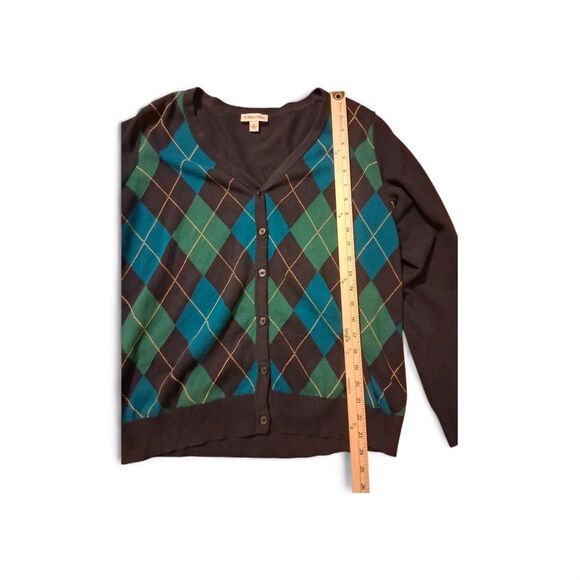 VTG St John Bay XL Argyle Cardigan Sweater Diamond Grandpa Core Bill Cosby 90's - Picture 7 of 7